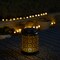 Set of 2/4 8.75"H Metal Cutout Flower Solar Powered Outdoor Hanging Lantern with LED Light